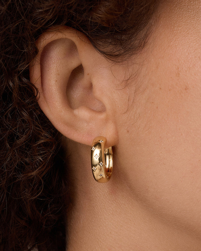 Celeste Hoops || option::18K Gold Plated
