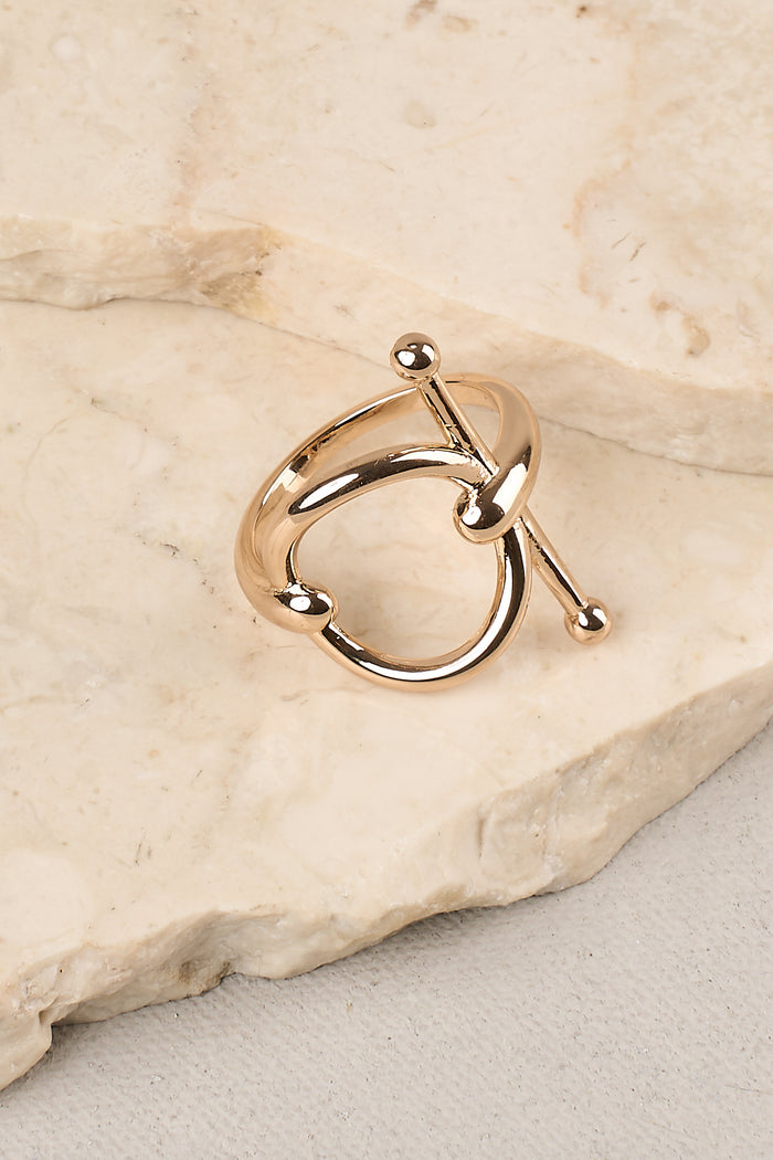 Circle Hardware Scarf Ring - Gold