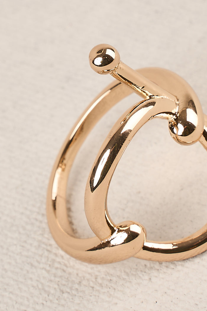 Circle Hardware Scarf Ring - Gold