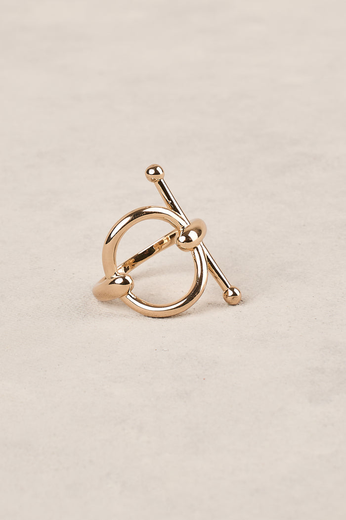 Circle Hardware Scarf Ring - Gold