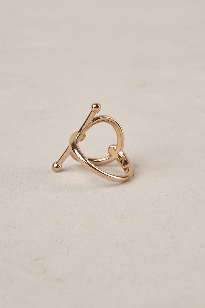 Circle Hardware Scarf Ring - Gold