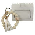 CL-7311 Beaded Leopard Wristlet ID Wallet Ivory
