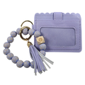 CL-7311 Beaded Leopard Wristlet ID Wallet Light Purple