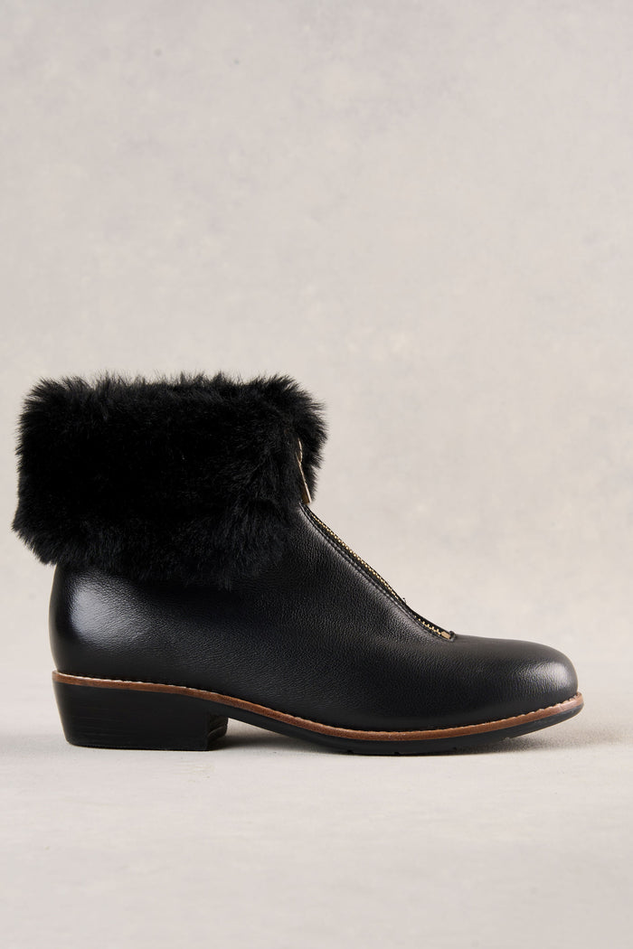 Claire Zip Front Boot - Black