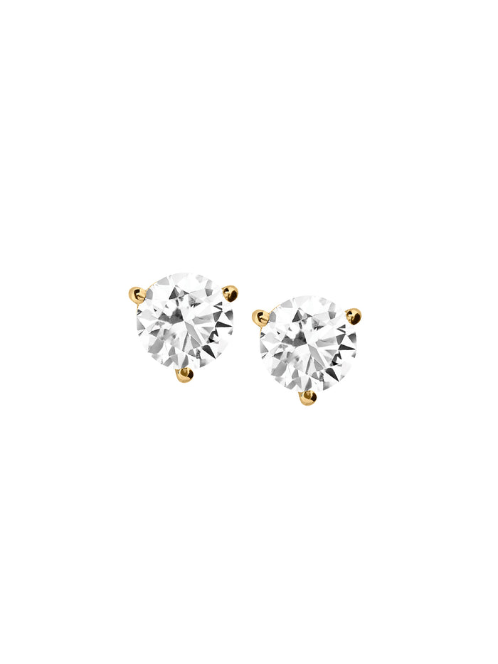 CLASSIC MARTINI STUD EARRINGS IN MOISSANITE, 18K GOLD VERMEIL
