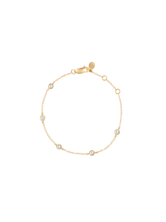 CLEMENCE BRACELET IN LAB WHITE SAPPHIRE, 18K GOLD VERMEIL