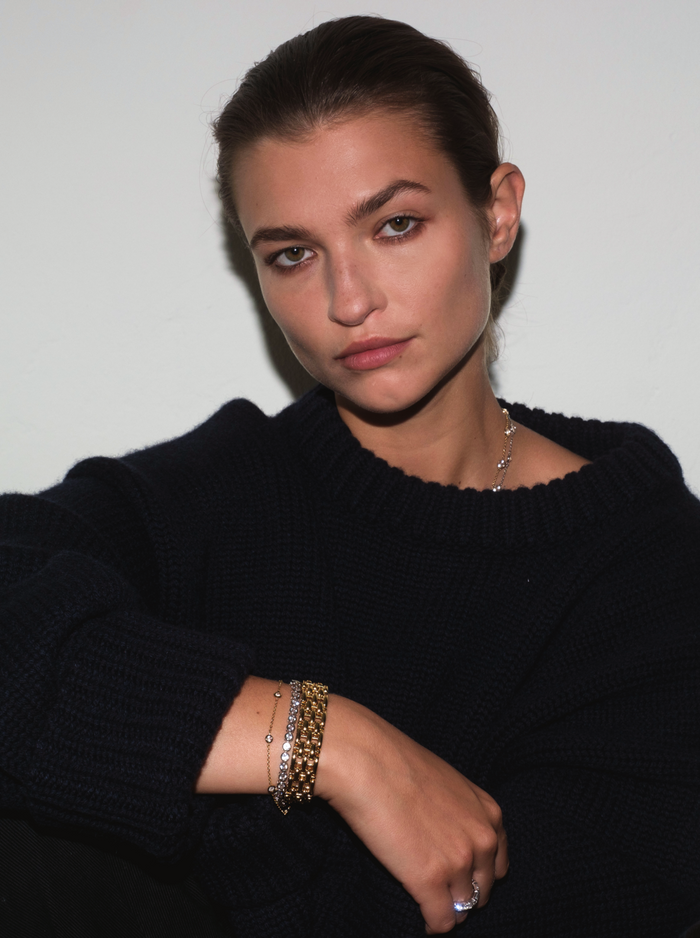 CLEMENCE BRACELET IN LAB WHITE SAPPHIRE, 18K GOLD VERMEIL