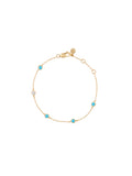 CLEMENCE BRACELET IN NANO TURQUOISE WITH LAB DIAMOND, 18K GOLD VERMEIL