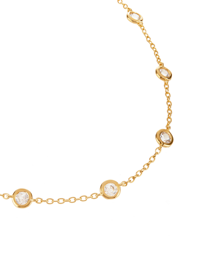 CLEMENCE NECKLACE IN 1.50 CTS LAB WHITE SAPPHIRE, 18K GOLD VERMEIL