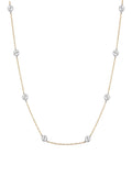 CLEMENCE TWO-TONE NECKLACE IN LAB WHITE SAPPHIRE
