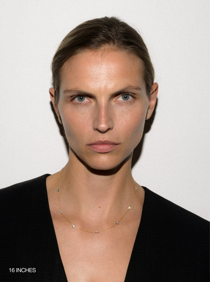 CLEMENCE TWO-TONE NECKLACE IN LAB WHITE SAPPHIRE