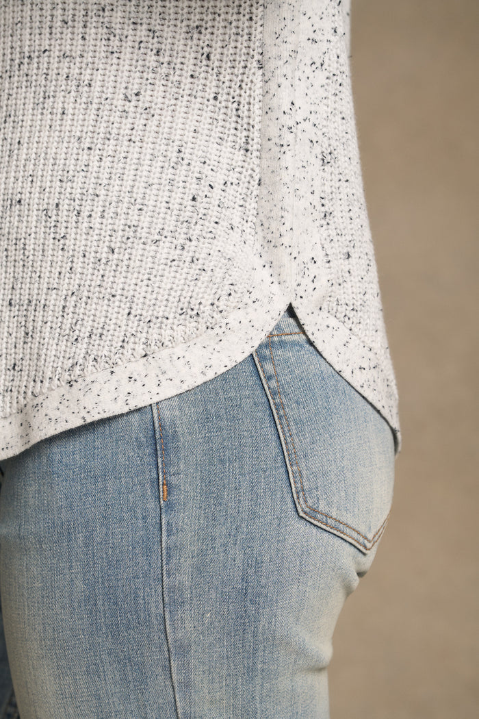 Cotton Blend Textured Jumper - Pearl Donegal