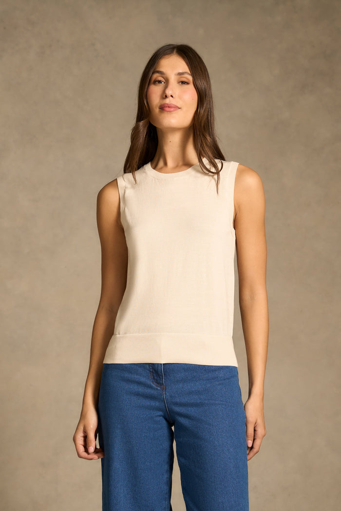 Cotton Knit Tank - Vanilla