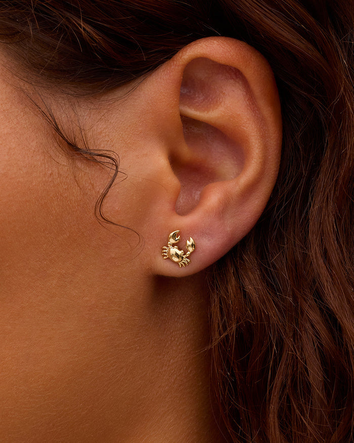 Crab Single Stud || option::18K Gold Plated