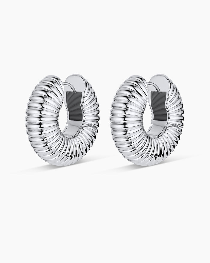 Cress Hoops || option::Silver Plated