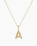 Crew Alphabet Statement Charm Necklace || option::18K Gold Plated, A