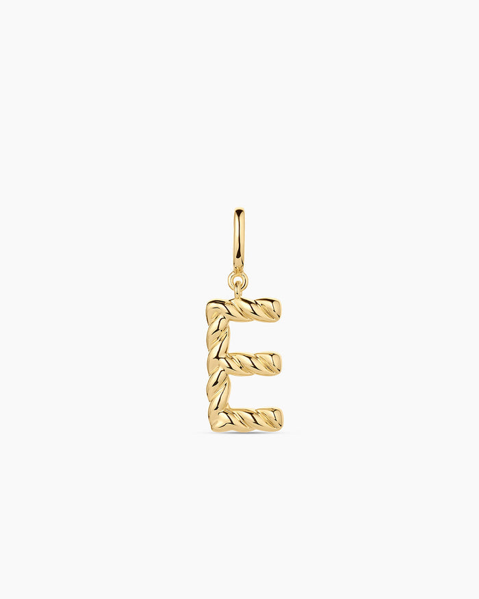 Crew Alphabet Statement Charm || option::18K Gold Plated, E