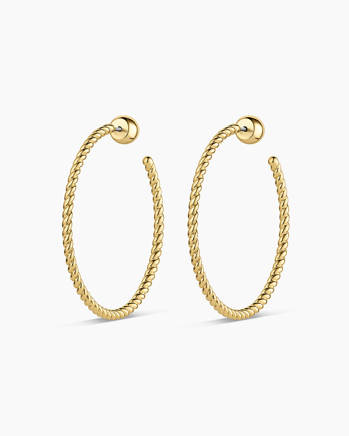 Crew Large Hoops || option::18K Gold Plated