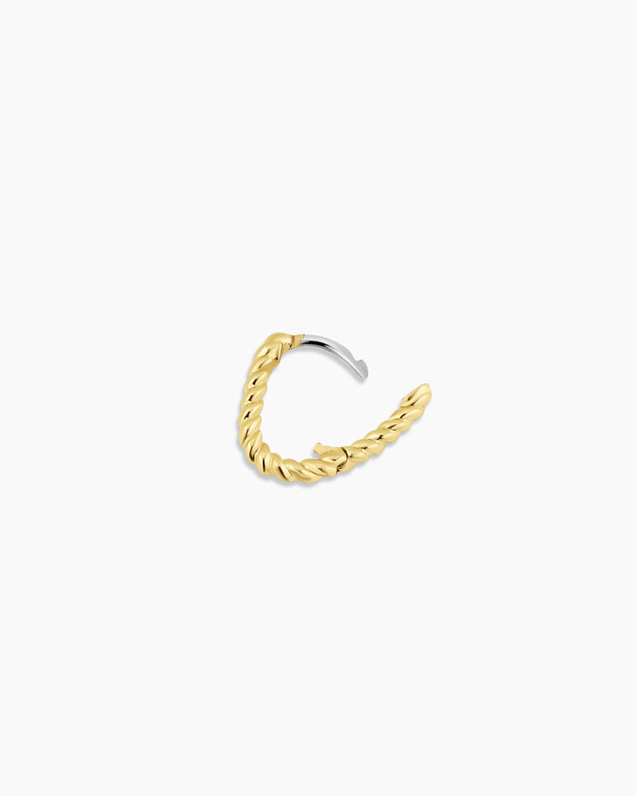 Crew Link Charm Huggie || option::18K Gold Plated