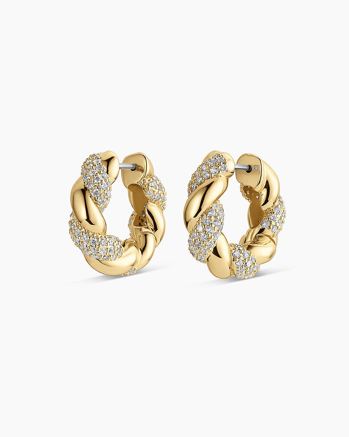 Crew Shimmer Hoops || option::18K Gold Plated