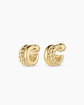 Crew Stacked Huggies || option::18K Gold Plated