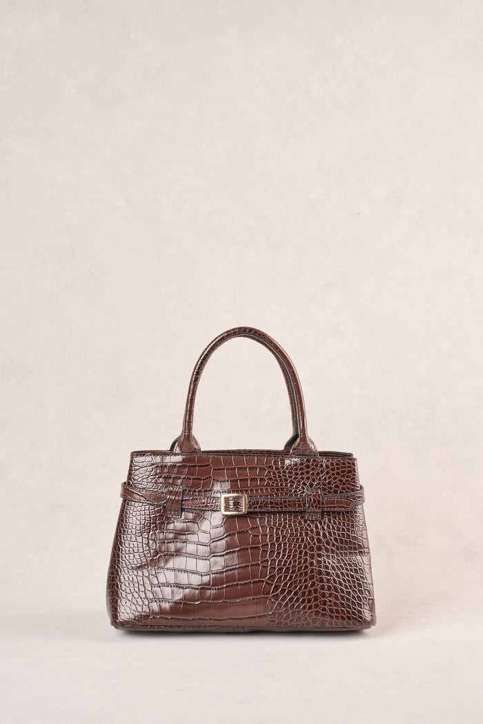 Croc Buckle Detail Bag - Chocolate