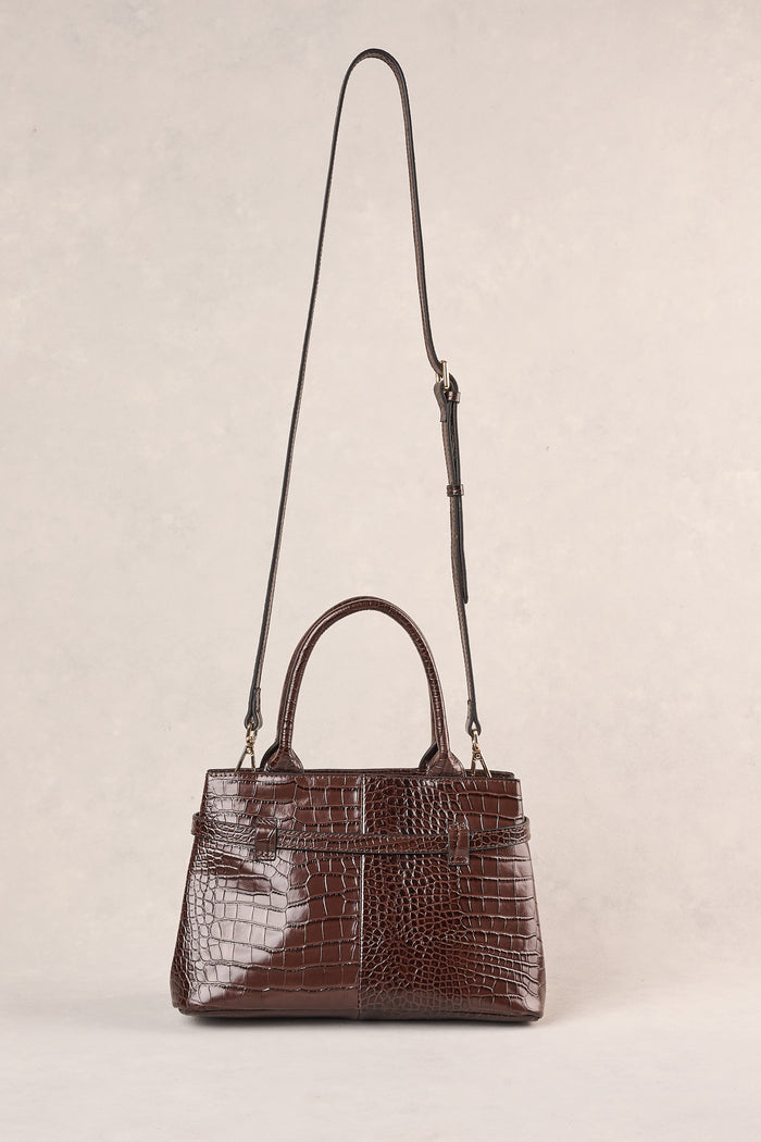 Croc Buckle Detail Bag - Chocolate