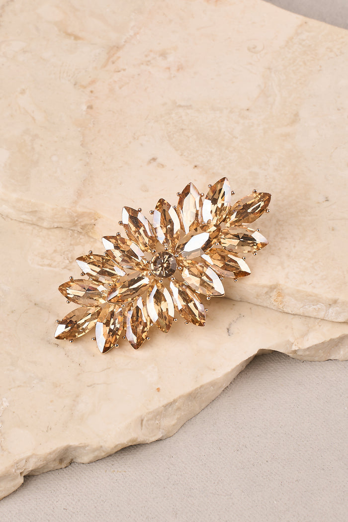 Crystal Brooch - Champagne