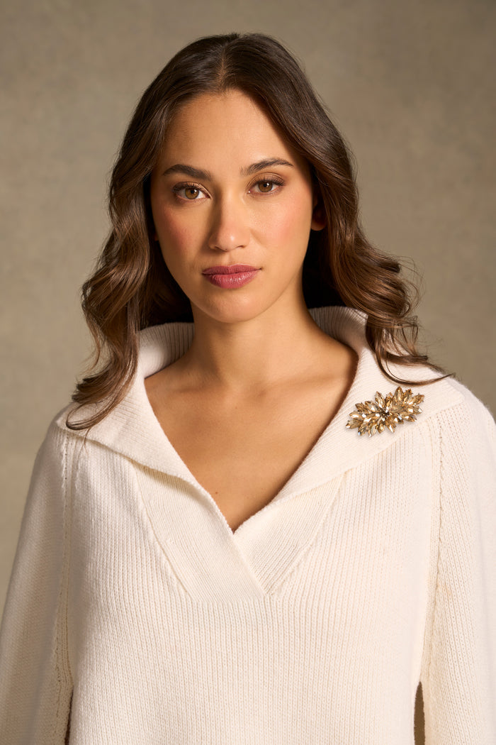 Crystal Brooch - Champagne