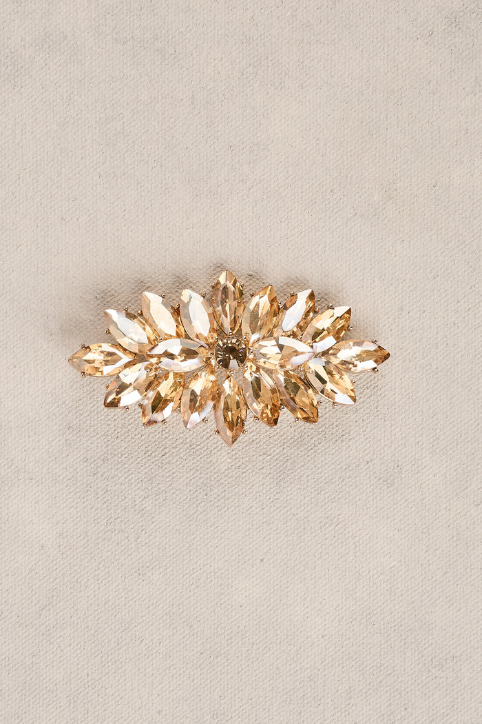 Crystal Brooch - Champagne