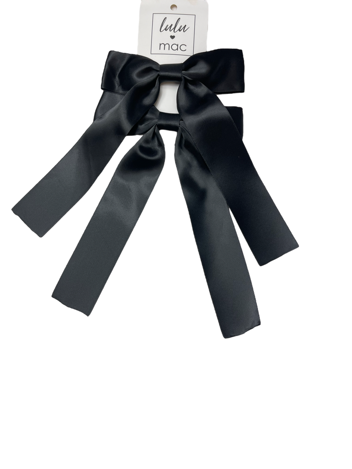 DDS-5195 Satin Double Bow Black/Black