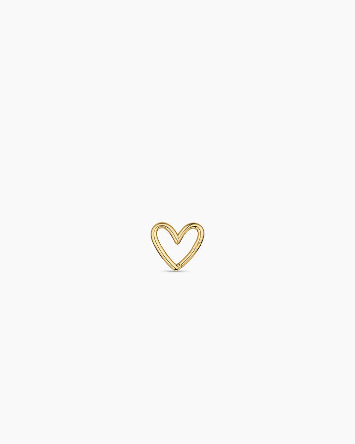 Delicate Heart Carabiner Charm || option::18K Gold Plated