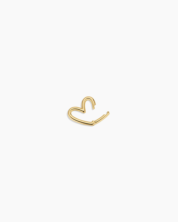 Delicate Heart Carabiner Charm || option::18K Gold Plated