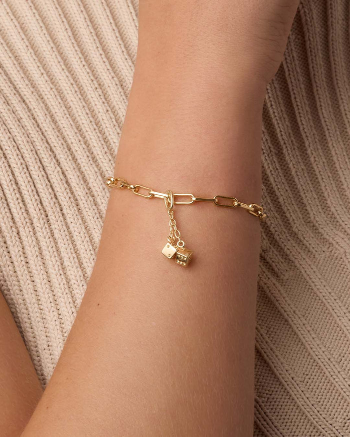 Dice Parker Charm || option::18K Gold Plated