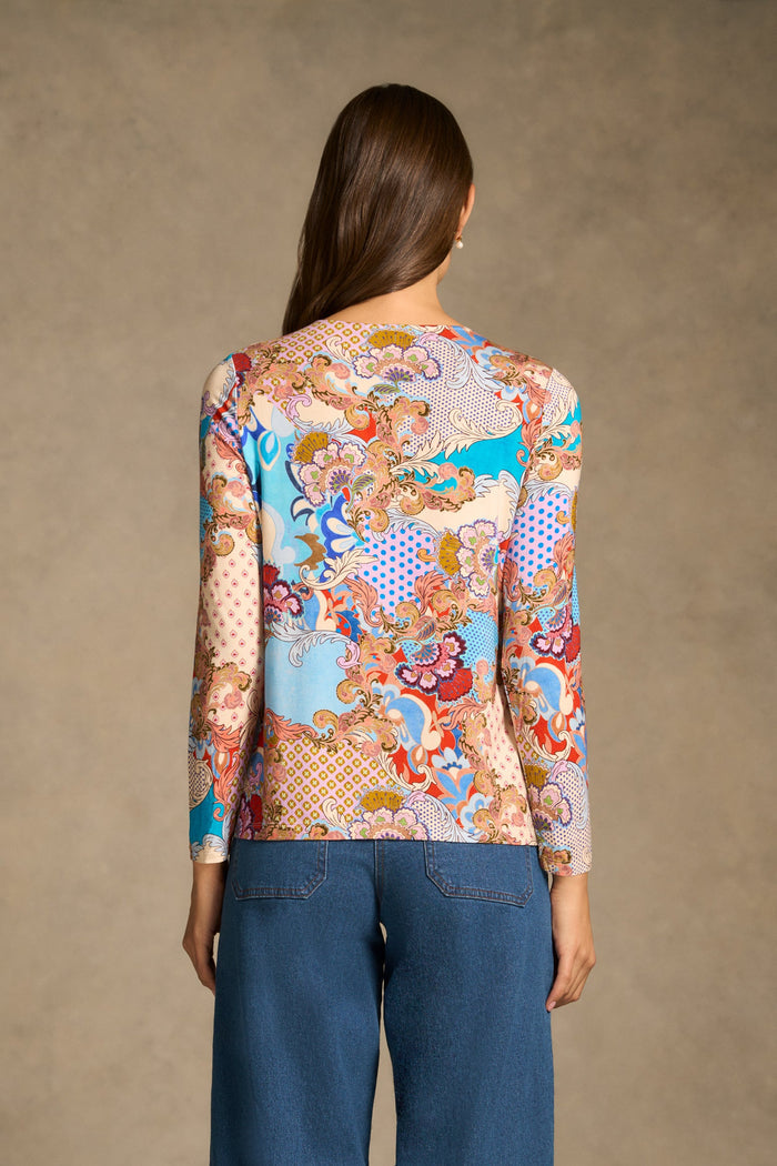Double Layer Long Sleeve T-Shirt - Rococo Reverie Print