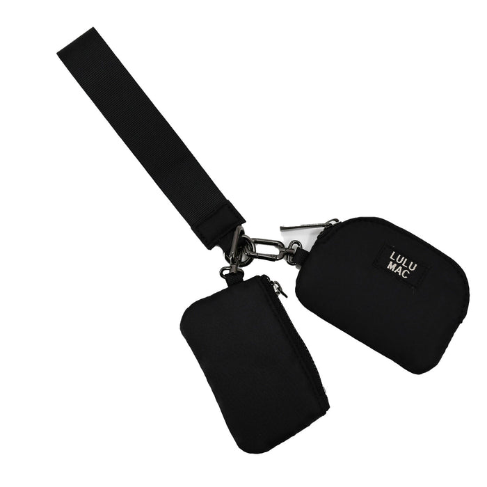 DP-8162 Black/Black Lulu Mac Double Pouch Wristlets