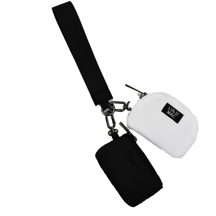 DP-8162 Black/White Lulu Mac Double Pouch Wristlets