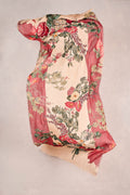 Embellished Floral Wool Scarf - Multicolour