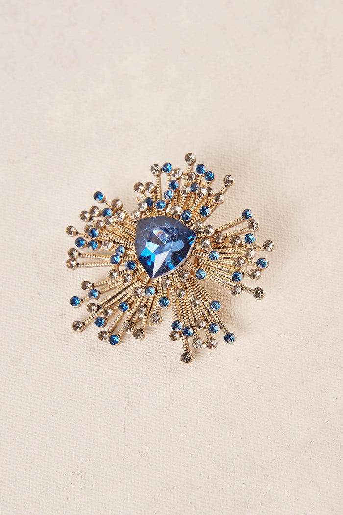 Embellished Star Brooch - Blue