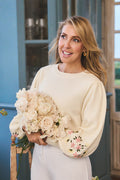 Embroidered Wool Jumper - Cream