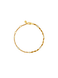 ENAMEL MOISSANITE BRACELET IN NATUREL, 18K GOLD VERMEIL