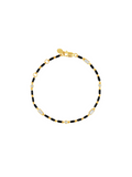 ENAMEL MOISSANITE BRACELET IN NOIR, 18K GOLD VERMEIL