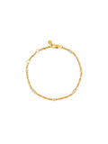 ENAMEL MOISSANITE BRACELET IN SABLE, 18K GOLD VERMEIL