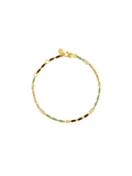ENAMEL MOISSANITE BRACELET IN TERRE, 18K GOLD VERMEIL