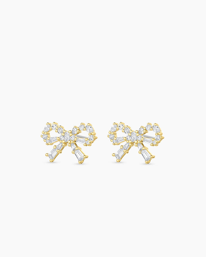 Fancy Bow Earrings || option::18K Gold Plated