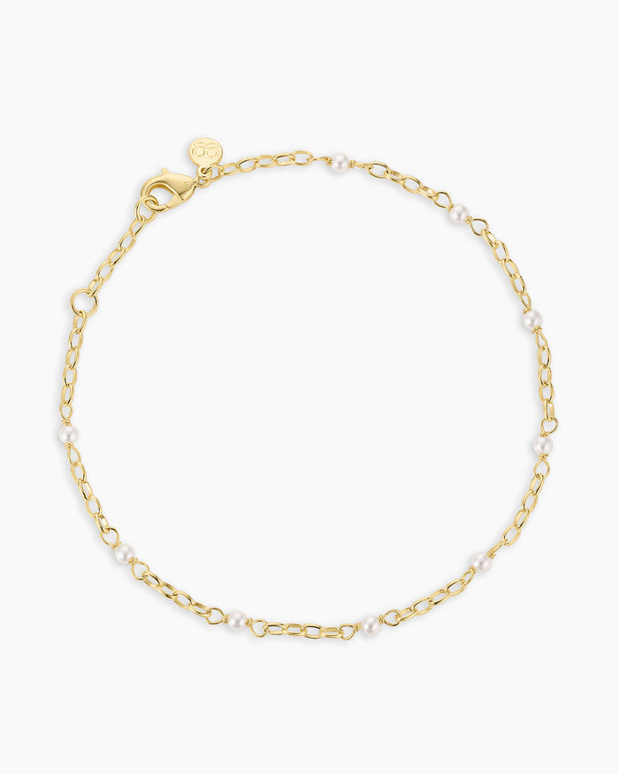 Finley Pearl Anklet || option::18K Gold Plated