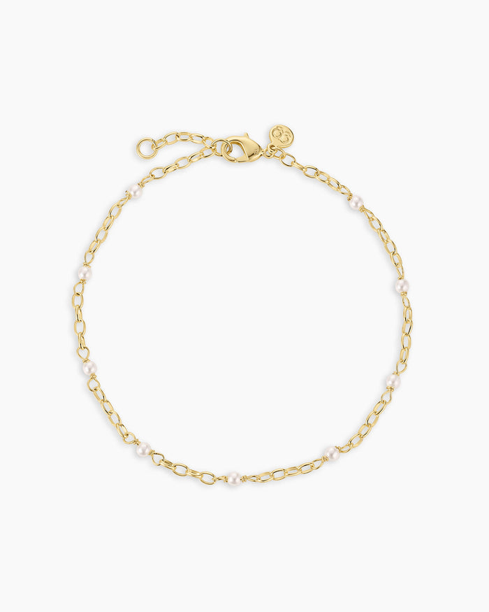 Finley Pearl Anklet || option::18K Gold Plated