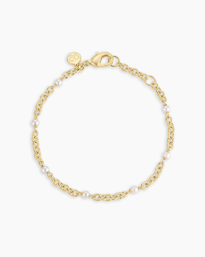 Finley Pearl Dot Bracelet || option::18K Gold Plated
