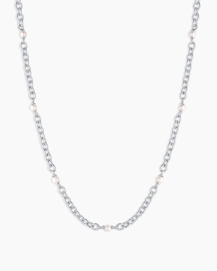 Finley Pearl Dot Necklace || option::Silver Plated