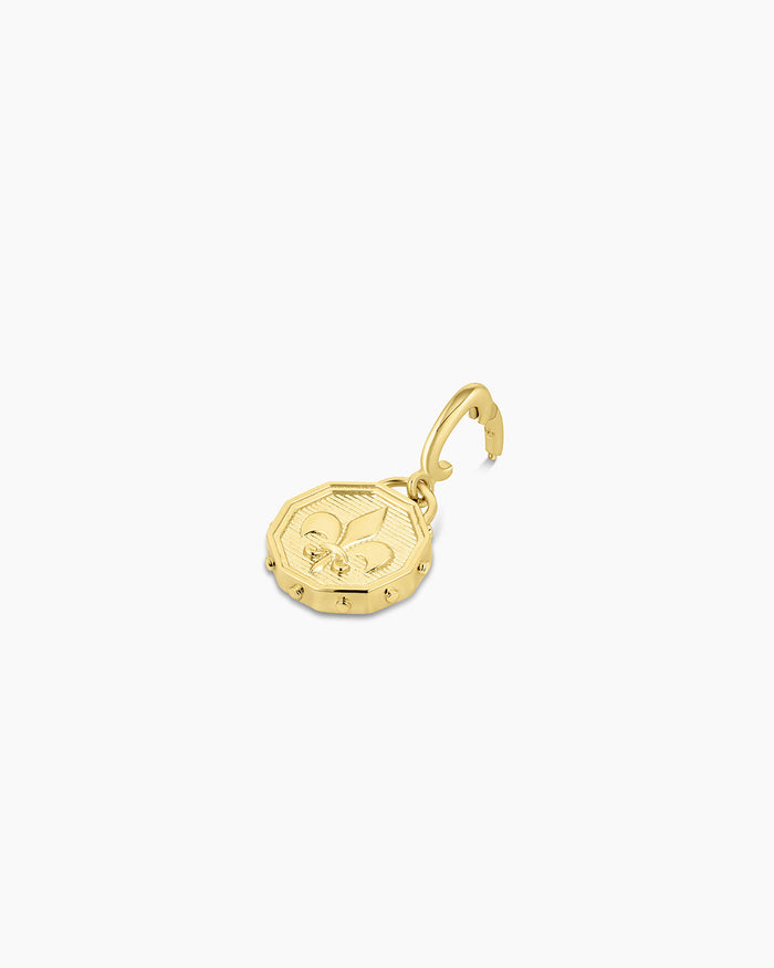 Fleur De Lis Coin Parker Charm || option::18K Gold Plated